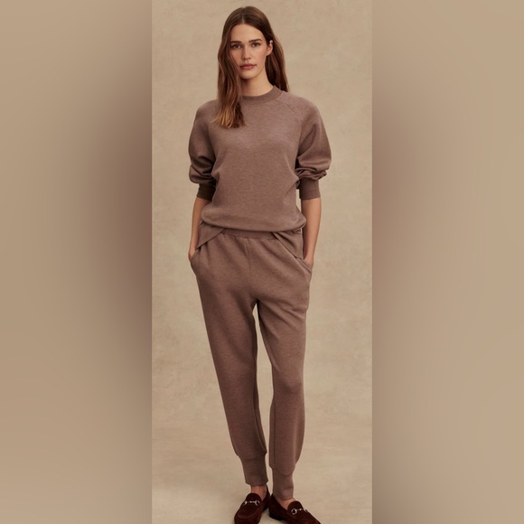 Varley The Slim Cuff Pant 25" Taupe Marl Fleck Small Jogger Sweatpant New - Picture 4 of 5